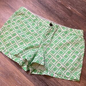 Merona ladies print green white shorts size 8